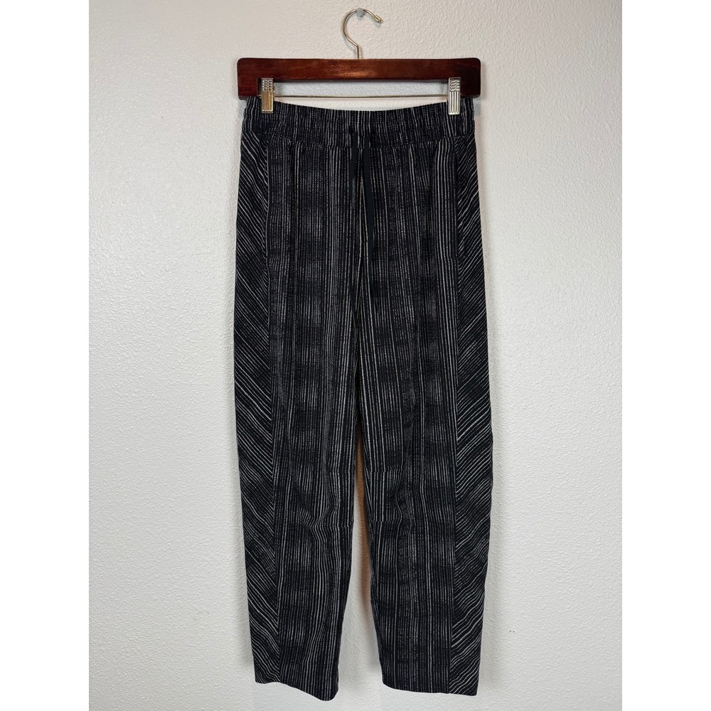 Athleta Arrival Pant Women 0 Black Amara Stripe High Rise Tapered Jogger